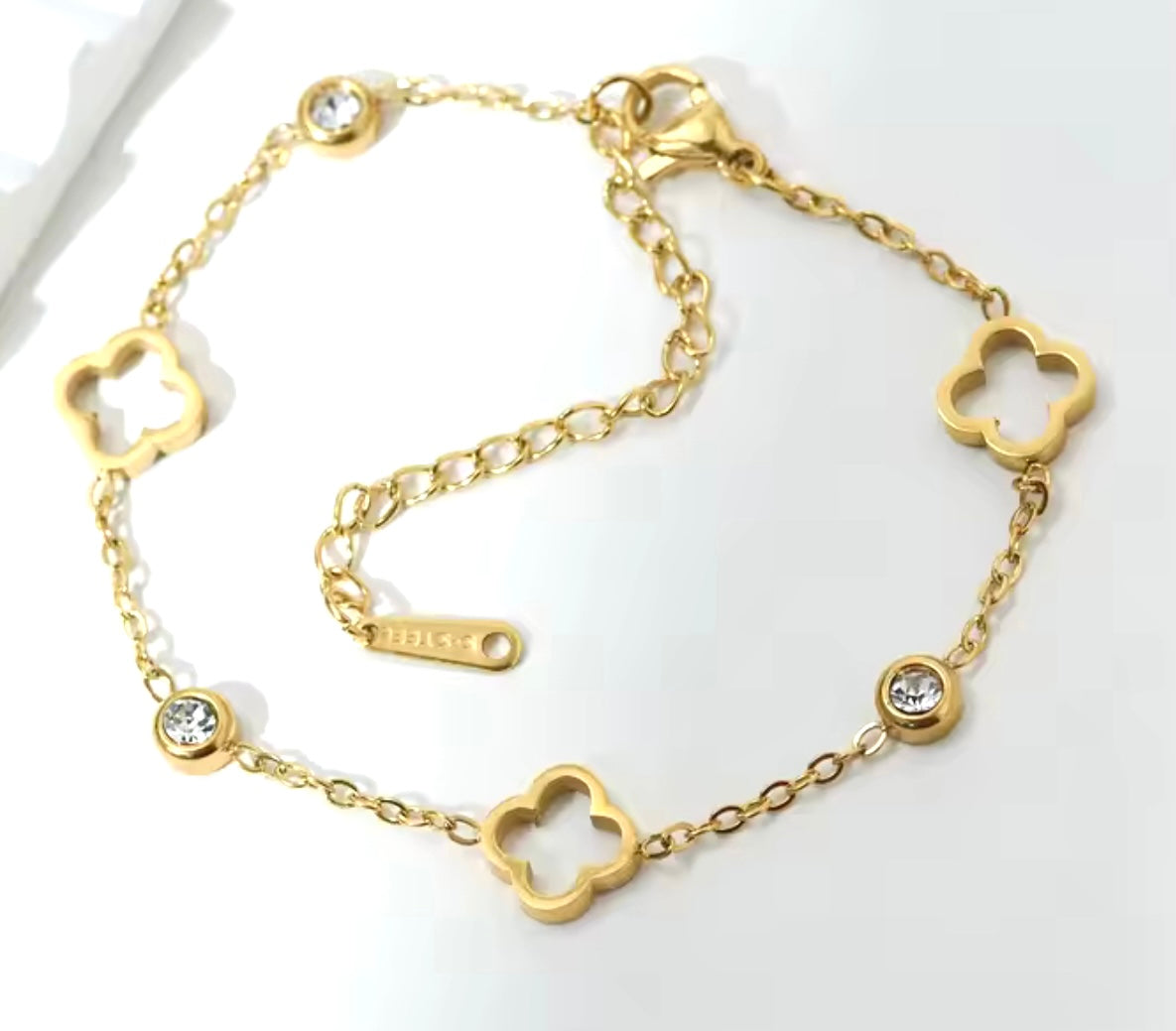 BRACELET TRÈFLE DORE